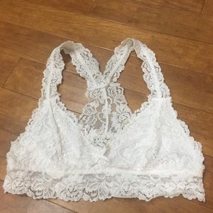 Beautiful white lace racerback bralette